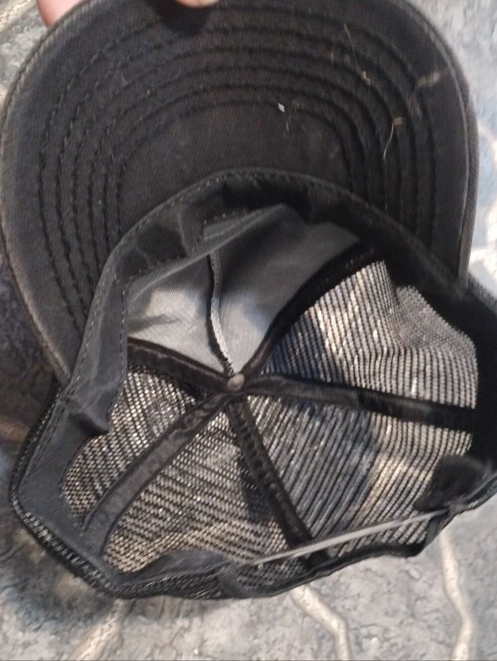 Harley Davidson men's black mesh snap back trucker hat 80s VINTAGE